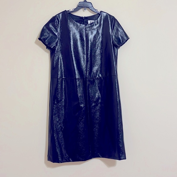 knee length dresses for ladies Milly Faux Leather Mini Dress - Black